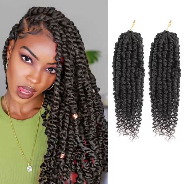 Passion Twist Hair - 8 Packs 12 Inch Passion Twist Crochet Hair For Women, Crochet Pretwisted Curly Hair Passion Twists Synthetic Braiding Hair Extensions 