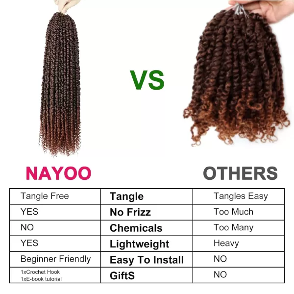 Passion Twist Hair - 8 Packs 12 Inch Passion Twist Crochet Hair For Women, Crochet Pretwisted Curly Hair Passion Twists Synthetic Braiding Hair Extensions 