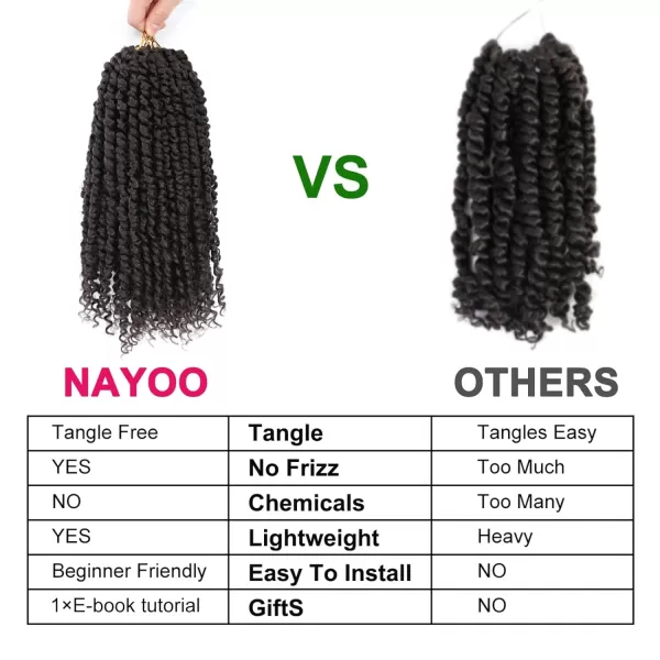 Passion Twist Hair - 8 Packs 12 Inch Passion Twist Crochet Hair For Women, Crochet Pretwisted Curly Hair Passion Twists Synthetic Braiding Hair Extensions 