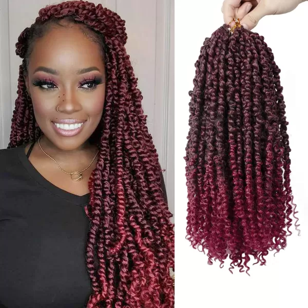 Passion Twist Hair - 8 Packs 12 Inch Passion Twist Crochet Hair For Women, Crochet Pretwisted Curly Hair Passion Twists Synthetic Braiding Hair Extensions 