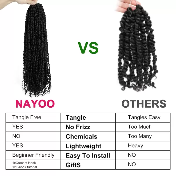Passion Twist Hair - 8 Packs 12 Inch Passion Twist Crochet Hair For Women, Crochet Pretwisted Curly Hair Passion Twists Synthetic Braiding Hair Extensions 