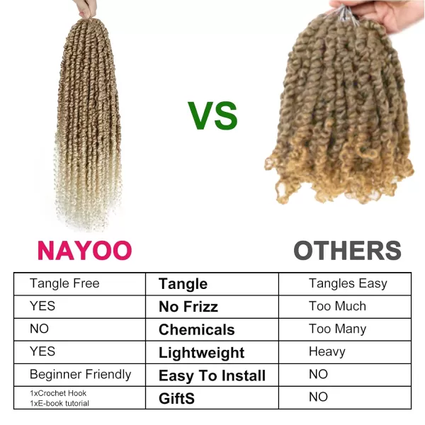 Passion Twist Hair - 8 Packs 12 Inch Passion Twist Crochet Hair For Women, Crochet Pretwisted Curly Hair Passion Twists Synthetic Braiding Hair Extensions 