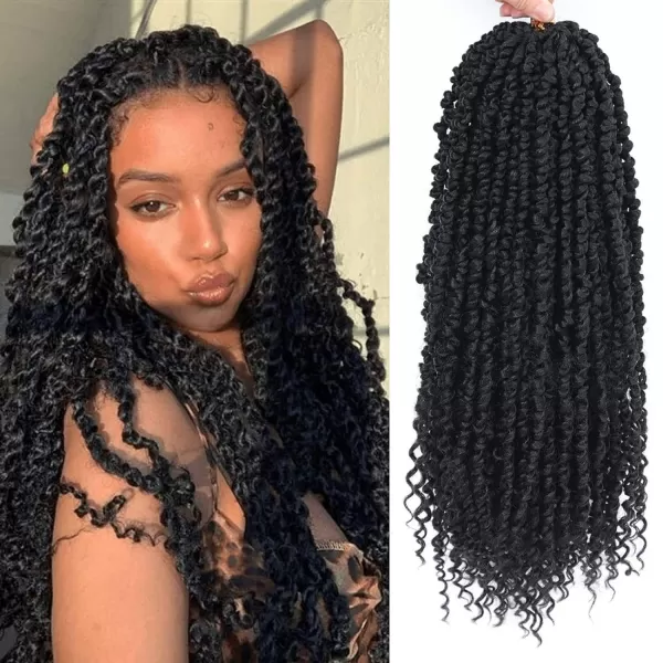 Passion Twist Hair - 8 Packs 12 Inch Passion Twist Crochet Hair For Women, Crochet Pretwisted Curly Hair Passion Twists Synthetic Braiding Hair Extensions 