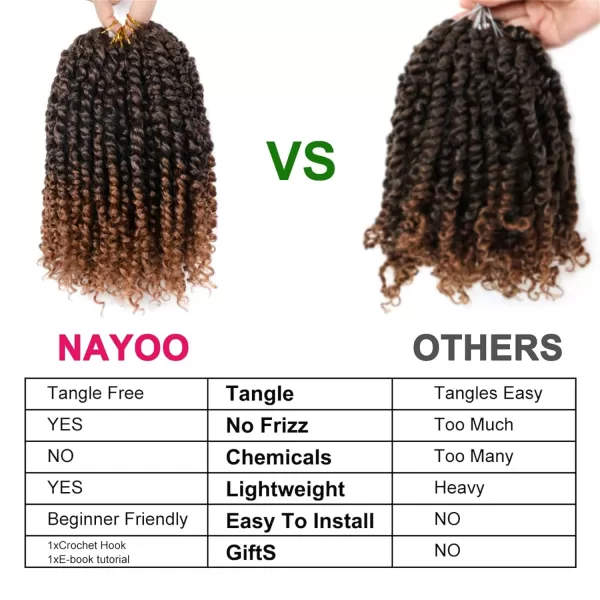Passion Twist Hair - 8 Packs 12 Inch Passion Twist Crochet Hair For Women, Crochet Pretwisted Curly Hair Passion Twists Synthetic Braiding Hair Extensions 