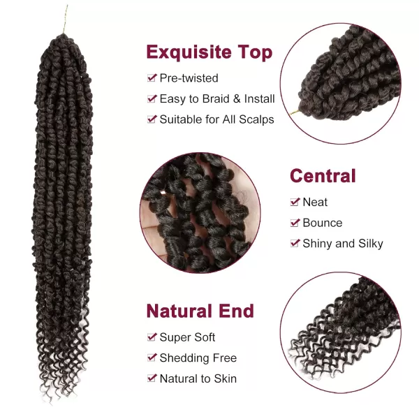 Passion Twist Hair - 8 Packs 12 Inch Passion Twist Crochet Hair For Women, Crochet Pretwisted Curly Hair Passion Twists Synthetic Braiding Hair Extensions 