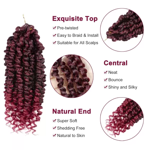 Passion Twist Hair - 8 Packs 12 Inch Passion Twist Crochet Hair For Women, Crochet Pretwisted Curly Hair Passion Twists Synthetic Braiding Hair Extensions 