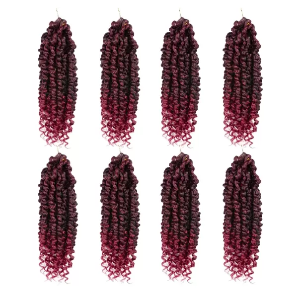 Passion Twist Hair - 8 Packs 12 Inch Passion Twist Crochet Hair For Women, Crochet Pretwisted Curly Hair Passion Twists Synthetic Braiding Hair Extensions 