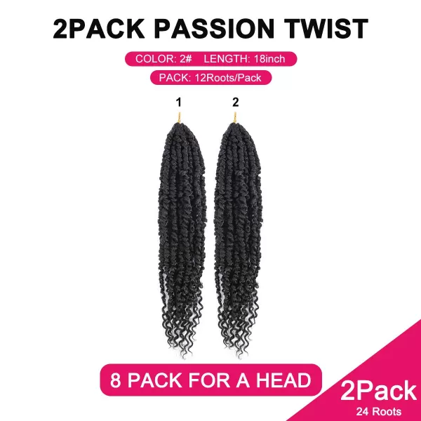 Passion Twist Hair - 8 Packs 12 Inch Passion Twist Crochet Hair For Women, Crochet Pretwisted Curly Hair Passion Twists Synthetic Braiding Hair Extensions 