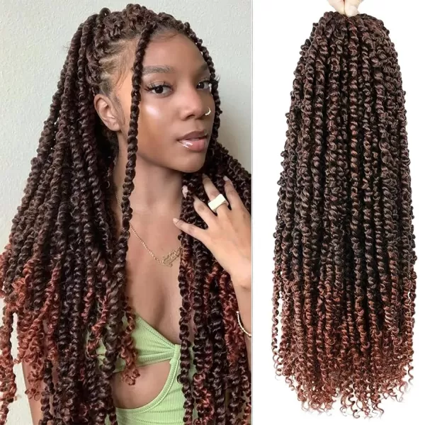 Passion Twist Hair - 8 Packs 12 Inch Passion Twist Crochet Hair For Women, Crochet Pretwisted Curly Hair Passion Twists Synthetic Braiding Hair Extensions 