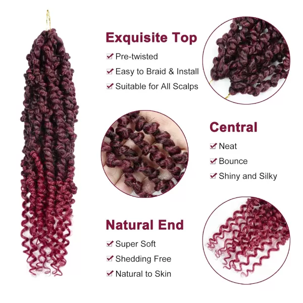 Passion Twist Hair - 8 Packs 12 Inch Passion Twist Crochet Hair For Women, Crochet Pretwisted Curly Hair Passion Twists Synthetic Braiding Hair Extensions 