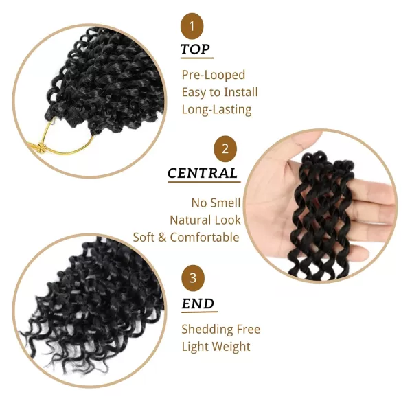 Passion Twist Hair - 8 Packs 12 Inch Passion Twist Crochet Hair For Women, Crochet Pretwisted Curly Hair Passion Twists Synthetic Braiding Hair Extensions 