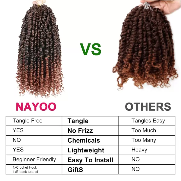 Passion Twist Hair - 8 Packs 12 Inch Passion Twist Crochet Hair For Women, Crochet Pretwisted Curly Hair Passion Twists Synthetic Braiding Hair Extensions 