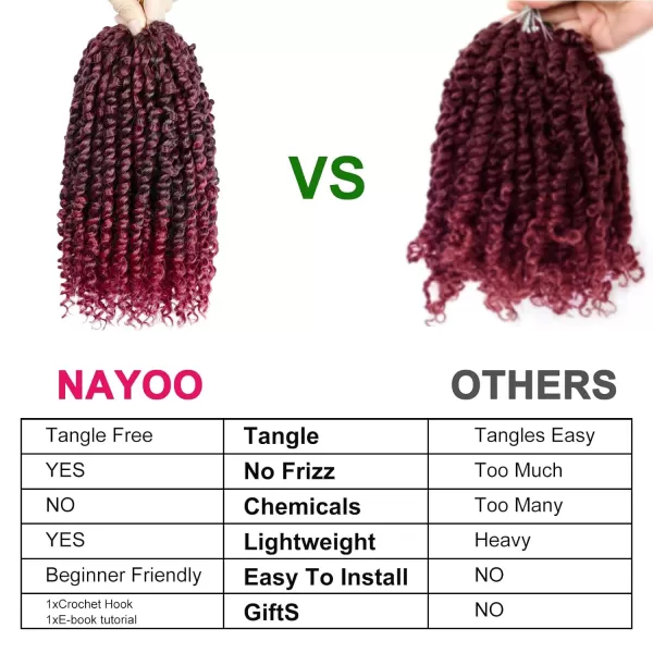 Passion Twist Hair - 8 Packs 12 Inch Passion Twist Crochet Hair For Women, Crochet Pretwisted Curly Hair Passion Twists Synthetic Braiding Hair Extensions 