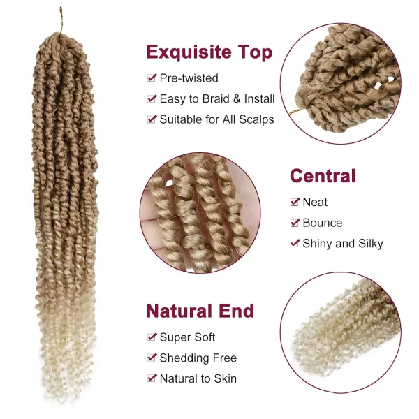 Passion Twist Hair - 8 Packs 12 Inch Passion Twist Crochet Hair For Women, Crochet Pretwisted Curly Hair Passion Twists Synthetic Braiding Hair Extensions 