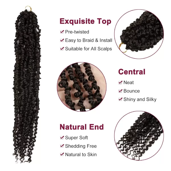 Passion Twist Hair - 8 Packs 12 Inch Passion Twist Crochet Hair For Women, Crochet Pretwisted Curly Hair Passion Twists Synthetic Braiding Hair Extensions 