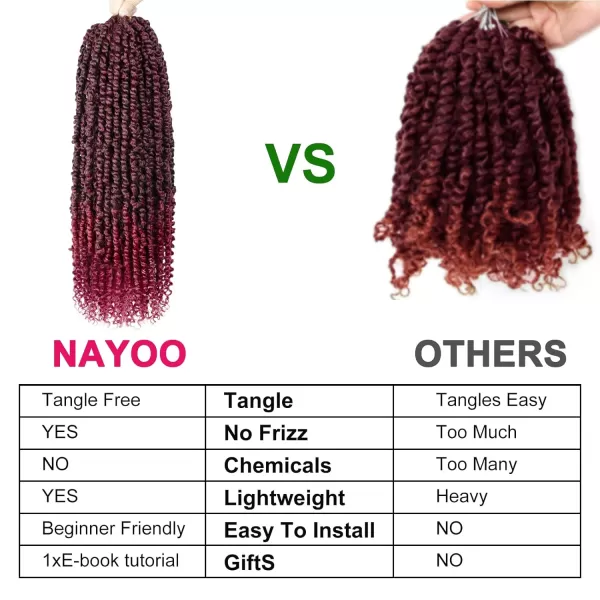 Passion Twist Hair - 8 Packs 12 Inch Passion Twist Crochet Hair For Women, Crochet Pretwisted Curly Hair Passion Twists Synthetic Braiding Hair Extensions 