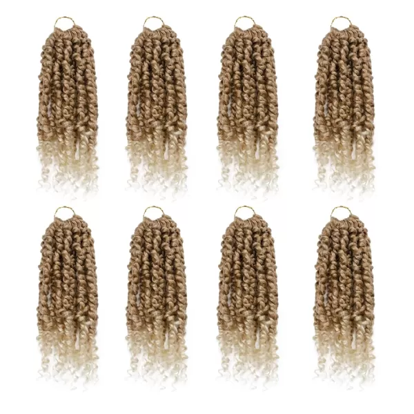 Passion Twist Hair - 8 Packs 12 Inch Passion Twist Crochet Hair For Women, Crochet Pretwisted Curly Hair Passion Twists Synthetic Braiding Hair Extensions 