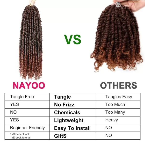 Passion Twist Hair - 8 Packs 12 Inch Passion Twist Crochet Hair For Women, Crochet Pretwisted Curly Hair Passion Twists Synthetic Braiding Hair Extensions 