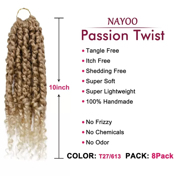 Passion Twist Hair - 8 Packs 12 Inch Passion Twist Crochet Hair For Women, Crochet Pretwisted Curly Hair Passion Twists Synthetic Braiding Hair Extensions 