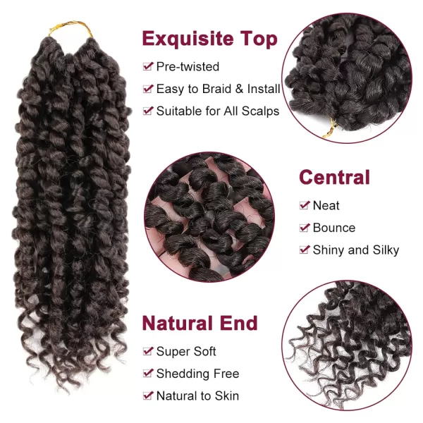 Passion Twist Hair - 8 Packs 12 Inch Passion Twist Crochet Hair For Women, Crochet Pretwisted Curly Hair Passion Twists Synthetic Braiding Hair Extensions 
