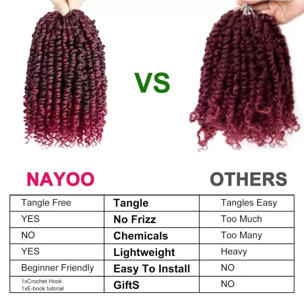 Passion Twist Hair - 8 Packs 12 Inch Passion Twist Crochet Hair For Women, Crochet Pretwisted Curly Hair Passion Twists Synthetic Braiding Hair Extensions 