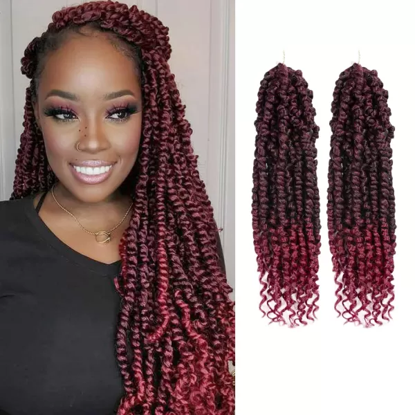 Passion Twist Hair - 8 Packs 12 Inch Passion Twist Crochet Hair For Women, Crochet Pretwisted Curly Hair Passion Twists Synthetic Braiding Hair Extensions 