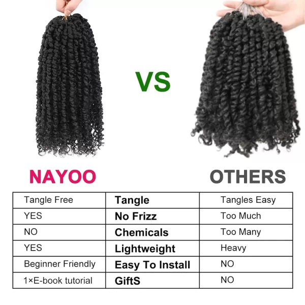 Passion Twist Hair - 8 Packs 12 Inch Passion Twist Crochet Hair For Women, Crochet Pretwisted Curly Hair Passion Twists Synthetic Braiding Hair Extensions 