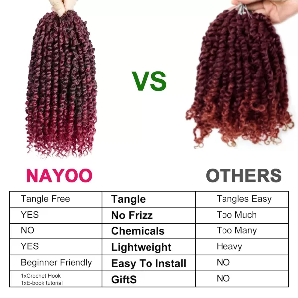 Passion Twist Hair - 8 Packs 12 Inch Passion Twist Crochet Hair For Women, Crochet Pretwisted Curly Hair Passion Twists Synthetic Braiding Hair Extensions 
