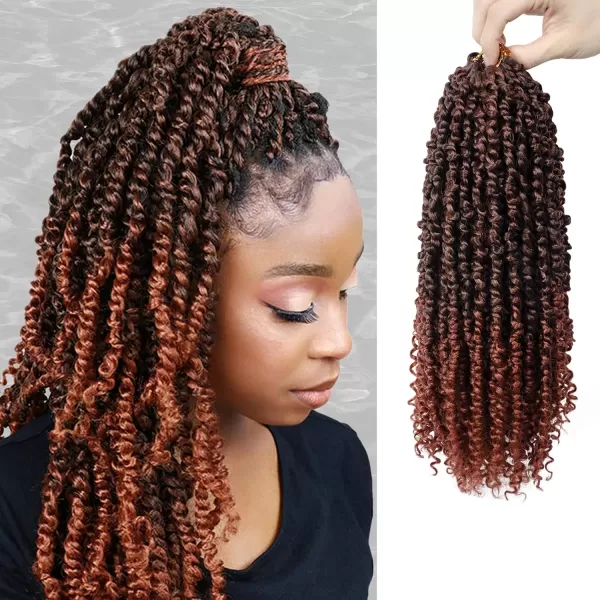 Passion Twist Hair - 8 Packs 12 Inch Passion Twist Crochet Hair For Women, Crochet Pretwisted Curly Hair Passion Twists Synthetic Braiding Hair Extensions 