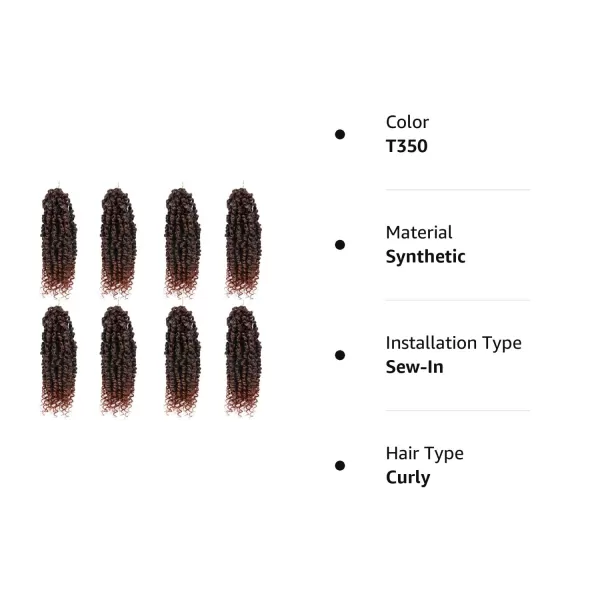 Passion Twist Hair - 8 Packs 12 Inch Passion Twist Crochet Hair For Women, Crochet Pretwisted Curly Hair Passion Twists Synthetic Braiding Hair Extensions 