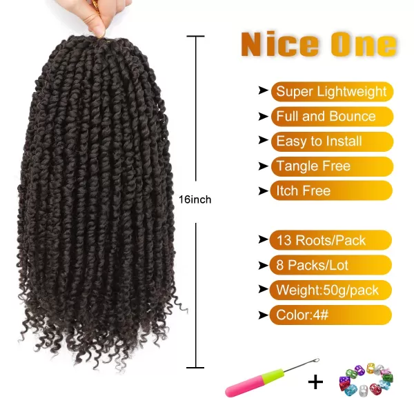 Passion Twist Hair - 8 Packs 14 Inch Pretwisted Passion Twist Crochet Hair For Women, Pre-Looped Passion Twists Braiding Synthetic Hair Extensions , T350)