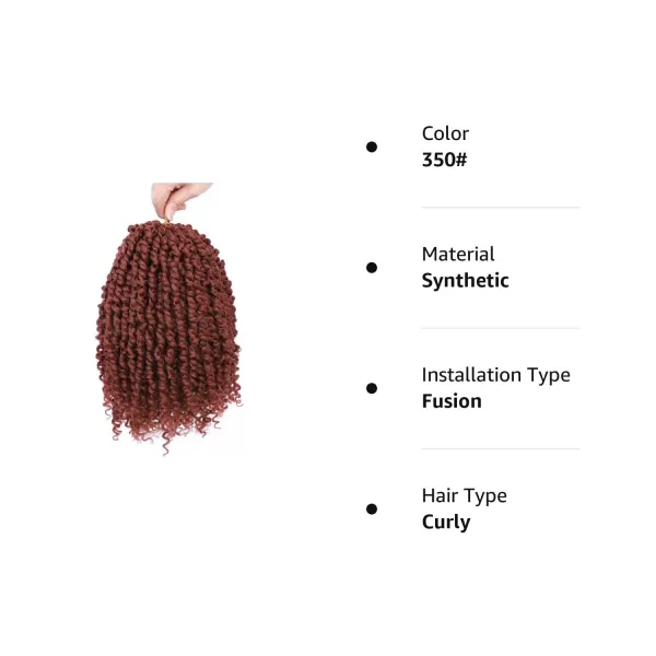 Passion Twist Hair - 8 Packs 14 Inch Pretwisted Passion Twist Crochet Hair For Women, Pre-Looped Passion Twists Braiding Synthetic Hair Extensions , T350)