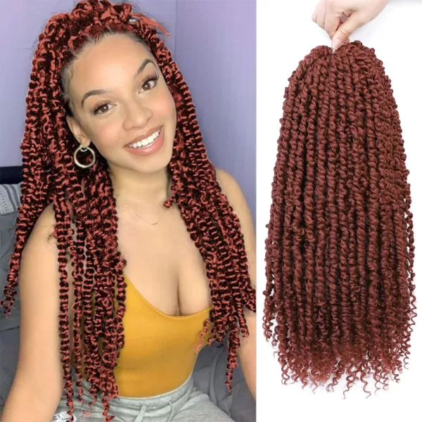Passion Twist Hair - 8 Packs 14 Inch Pretwisted Passion Twist Crochet Hair For Women, Pre-Looped Passion Twists Braiding Synthetic Hair Extensions , T350)