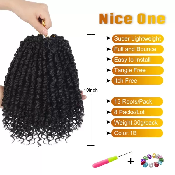Passion Twist Hair - 8 Packs 14 Inch Pretwisted Passion Twist Crochet Hair For Women, Pre-Looped Passion Twists Braiding Synthetic Hair Extensions , T350)