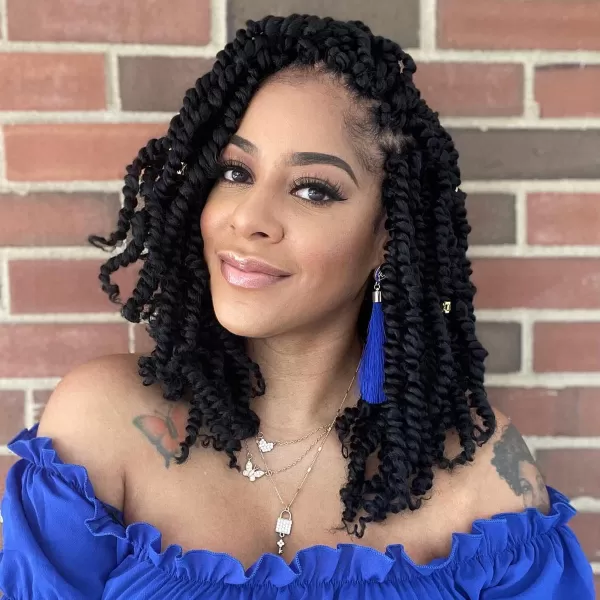 Passion Twist Hair - 8 Packs 14 Inch Pretwisted Passion Twist Crochet Hair For Women, Pre-Looped Passion Twists Braiding Synthetic Hair Extensions , T350)