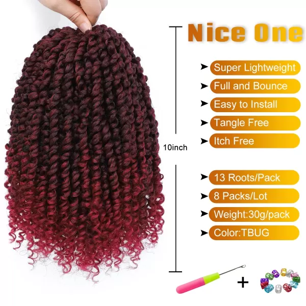 Passion Twist Hair - 8 Packs 14 Inch Pretwisted Passion Twist Crochet Hair For Women, Pre-Looped Passion Twists Braiding Synthetic Hair Extensions , T350)