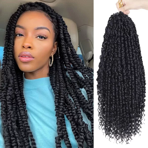 Passion Twist Hair - 8 Packs 14 Inch Pretwisted Passion Twist Crochet Hair For Women, Pre-Looped Passion Twists Braiding Synthetic Hair Extensions , T350)