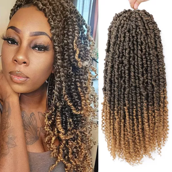 Passion Twist Hair - 8 Packs 14 Inch Pretwisted Passion Twist Crochet Hair For Women, Pre-Looped Passion Twists Braiding Synthetic Hair Extensions , T350)