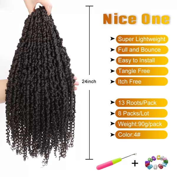 Passion Twist Hair - 8 Packs 14 Inch Pretwisted Passion Twist Crochet Hair For Women, Pre-Looped Passion Twists Braiding Synthetic Hair Extensions , T350)