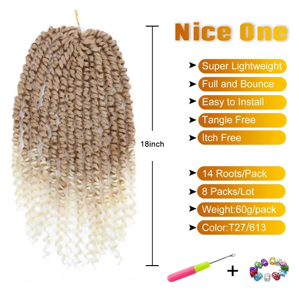 Passion Twist Hair - 8 Packs 14 Inch Pretwisted Passion Twist Crochet Hair For Women, Pre-Looped Passion Twists Braiding Synthetic Hair Extensions , T350)