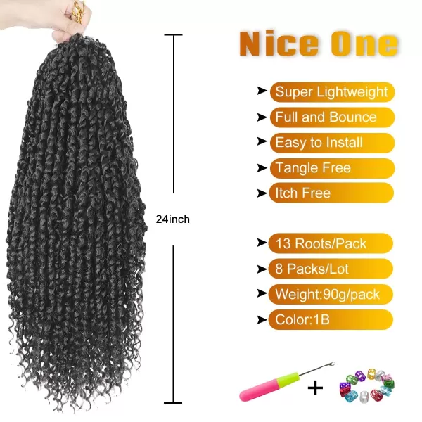 Passion Twist Hair - 8 Packs 14 Inch Pretwisted Passion Twist Crochet Hair For Women, Pre-Looped Passion Twists Braiding Synthetic Hair Extensions , T350)