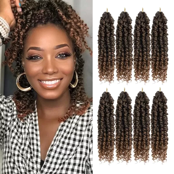 Passion Twist Hair - 8 Packs 14 Inch Pretwisted Passion Twist Crochet Hair For Women, Pre-Looped Passion Twists Braiding Synthetic Hair Extensions , T350)