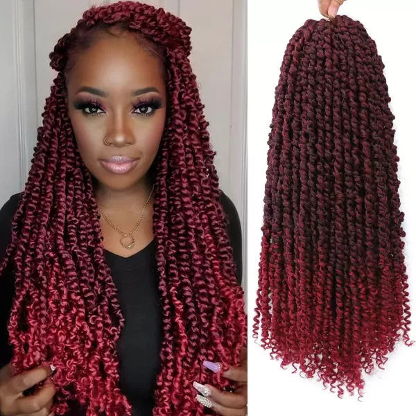Passion Twist Hair - 8 Packs 14 Inch Pretwisted Passion Twist Crochet Hair For Women, Pre-Looped Passion Twists Braiding Synthetic Hair Extensions , T350)
