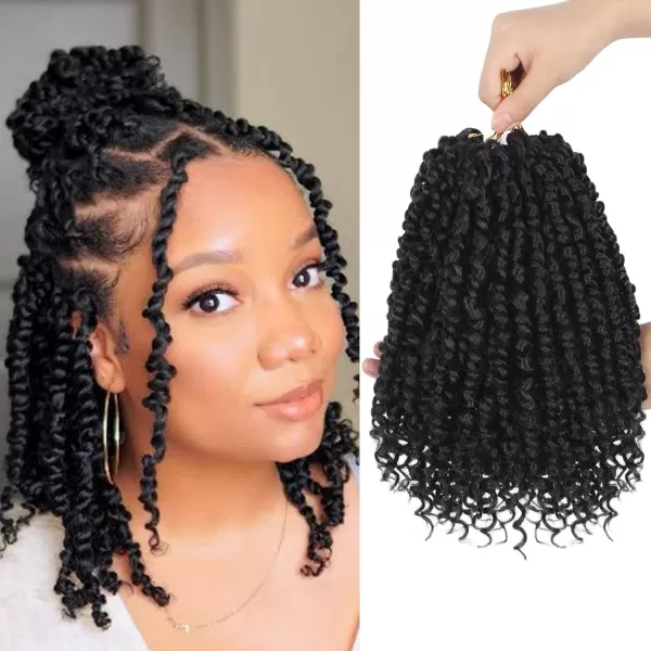 Passion Twist Hair - 8 Packs 14 Inch Pretwisted Passion Twist Crochet Hair For Women, Pre-Looped Passion Twists Braiding Synthetic Hair Extensions , T350)