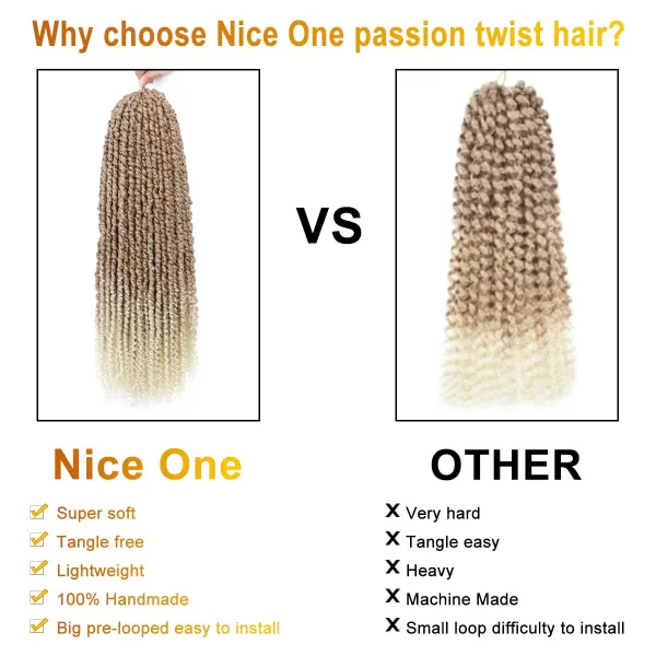 Passion Twist Hair - 8 Packs 14 Inch Pretwisted Passion Twist Crochet Hair For Women, Pre-Looped Passion Twists Braiding Synthetic Hair Extensions , T350)