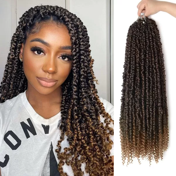 Passion Twist Hair - 8 Packs 14 Inch Pretwisted Passion Twist Crochet Hair For Women, Pre-Looped Passion Twists Braiding Synthetic Hair Extensions , T350)