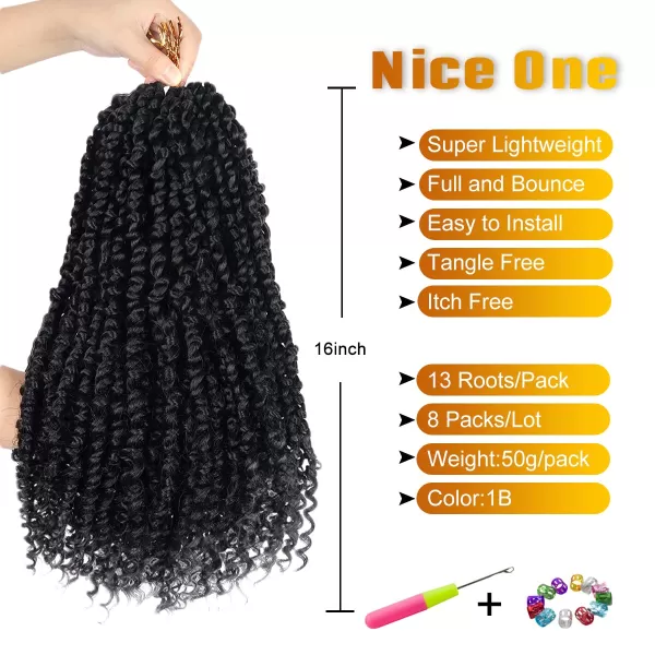 Passion Twist Hair - 8 Packs 14 Inch Pretwisted Passion Twist Crochet Hair For Women, Pre-Looped Passion Twists Braiding Synthetic Hair Extensions , T350)