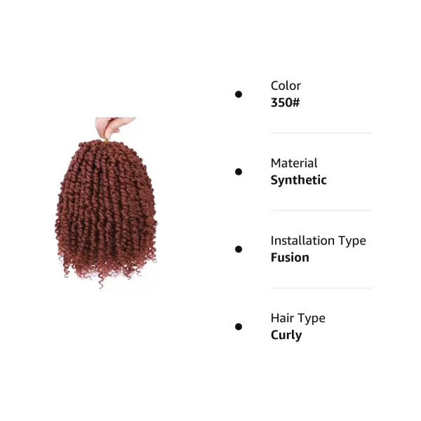 Passion Twist Hair - 8 Packs 14 Inch Pretwisted Passion Twist Crochet Hair For Women, Pre-Looped Passion Twists Braiding Synthetic Hair Extensions , T350)