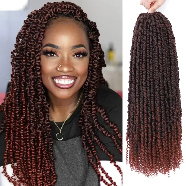 Passion Twist Hair - 8 Packs 14 Inch Pretwisted Passion Twist Crochet Hair For Women, Pre-Looped Passion Twists Braiding Synthetic Hair Extensions , T350)