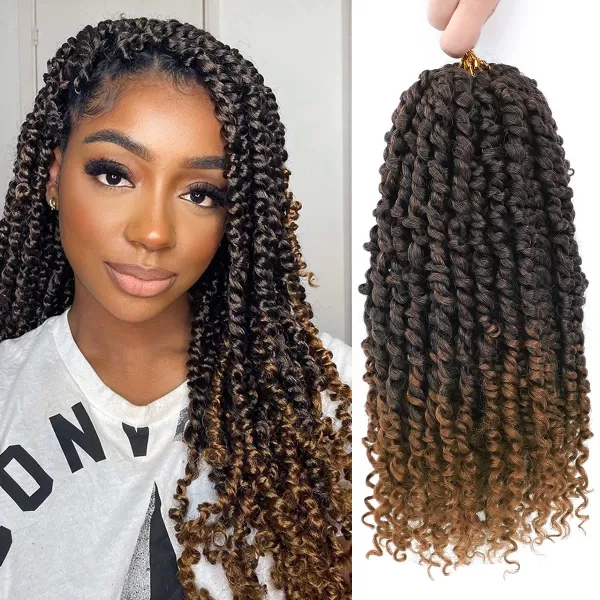 Passion Twist Hair - 8 Packs 14 Inch Pretwisted Passion Twist Crochet Hair For Women, Pre-Looped Passion Twists Braiding Synthetic Hair Extensions , T350)